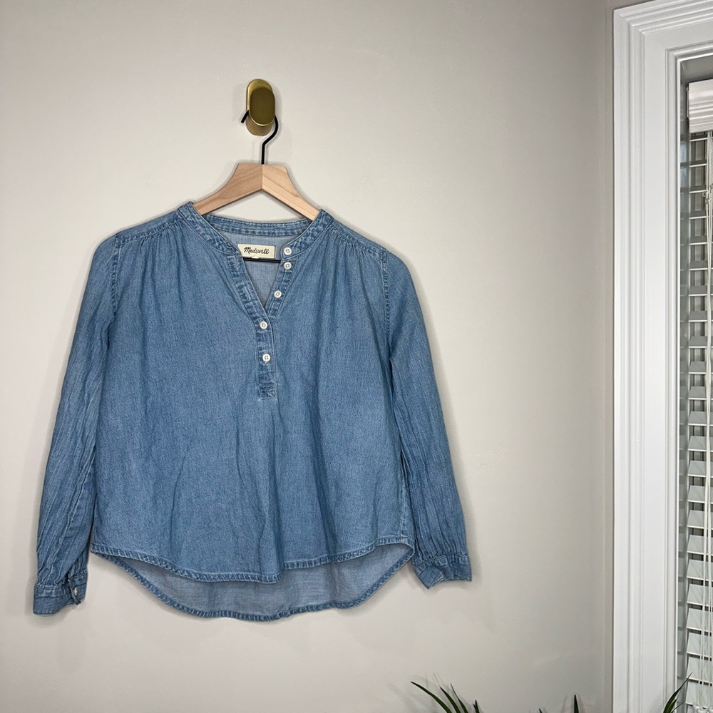 Madewell Light Blue Denim Top